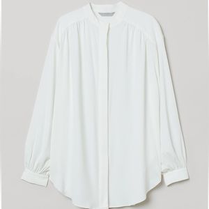 Long Sleeve Wide-Fit Button Up Blouse